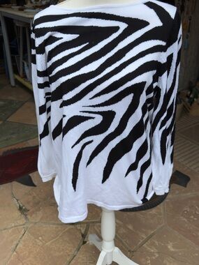 Chico's 2-White and Black Animal print sweater